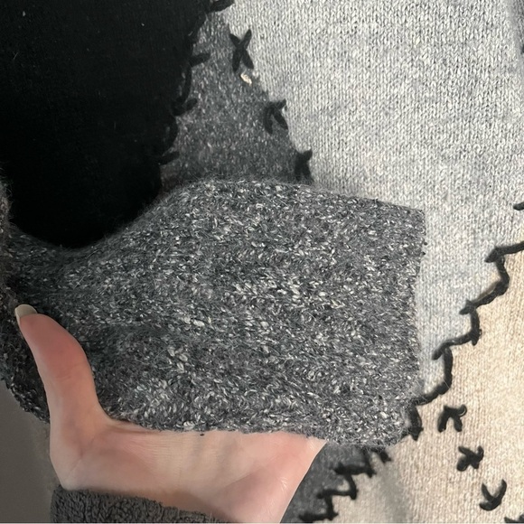 Vintage Stone Canyon Geometric Sweater Size S Small Rabbit Hair Lambswool FLAW. - Picture 2 of 5